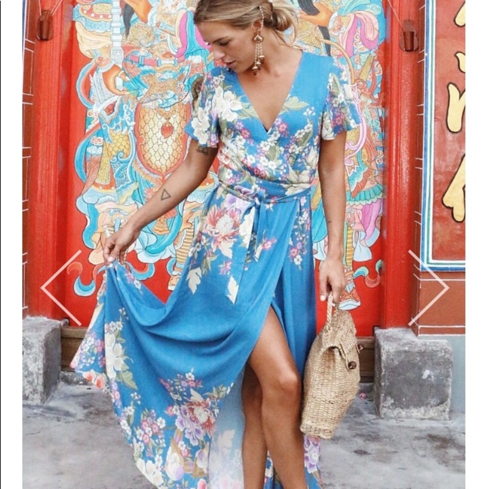 Spell and the gypsy blue skies wrap dress